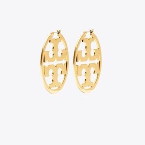 Tory Burch Miller Hoop Earrings in Tory Gold